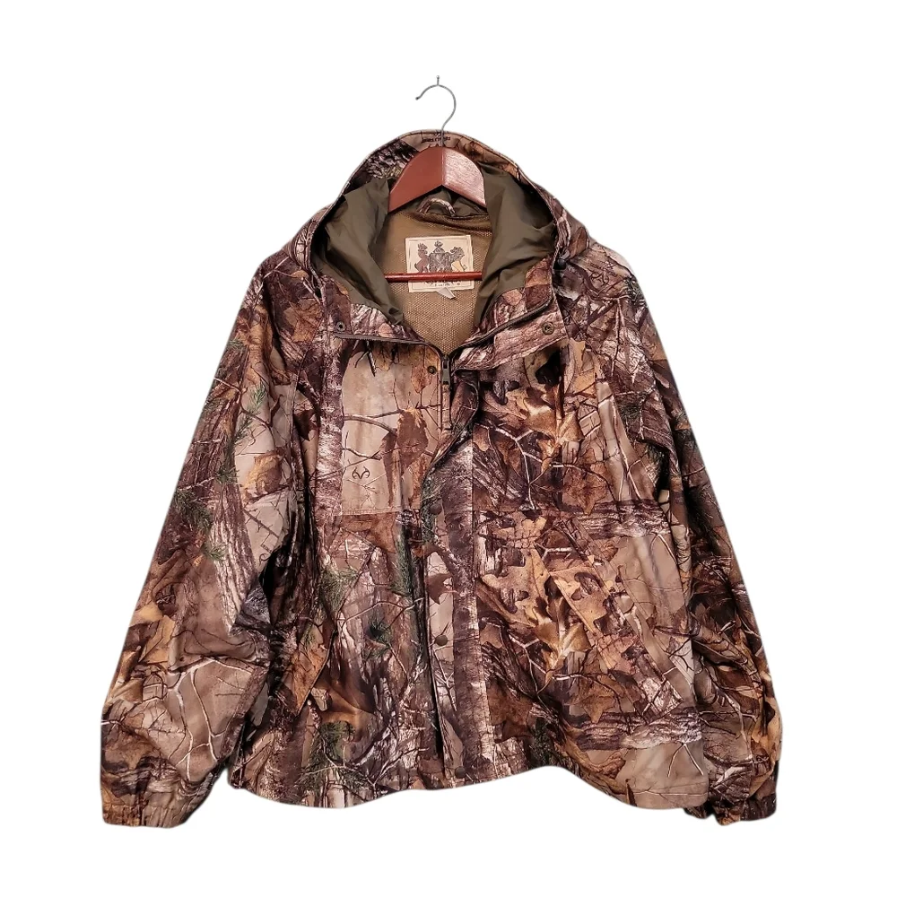 Vintage Herter's Mens‎ Size XL Hunting Realtree Camouflage Hooded Outdoor Jacket